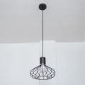Luster na sajli SOLANO 1xE27/15W/230V crni/sjajni krom