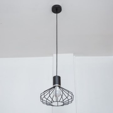 Luster na sajli SOLANO 1xE27/15W/230V crni/sjajni krom
