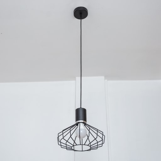 Luster na sajli SOLANO 1xE27/15W/230V crni/sjajni krom