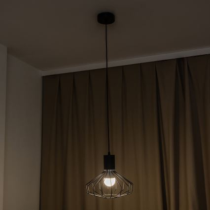 Luster na sajli SOLANO 1xE27/15W/230V crni/sjajni krom