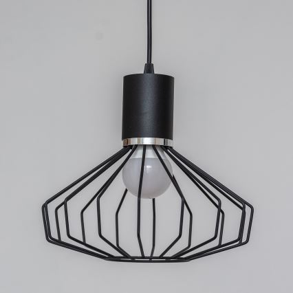 Luster na sajli SOLANO 1xE27/15W/230V crni/sjajni krom