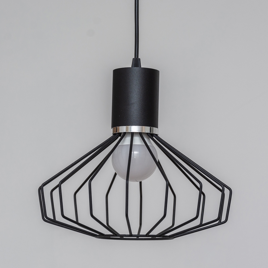 Luster na sajli SOLANO 1xE27/15W/230V crni/sjajni krom
