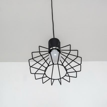 Luster na sajli SOLANO 1xE27/15W/230V crni/sjajni krom