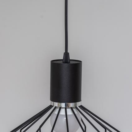 Luster na sajli SOLANO 1xE27/15W/230V crni/sjajni krom