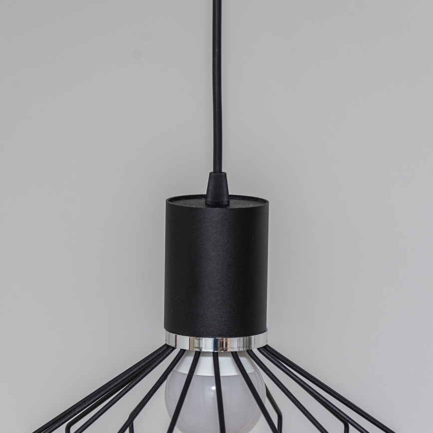 Luster na sajli SOLANO 1xE27/15W/230V crni/sjajni krom