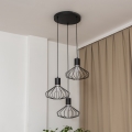 Luster na sajli SOLANO 3xE27/15W/230V crna/sjajni krom