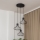 Luster na sajli SOLANO 3xE27/15W/230V crna/sjajni krom
