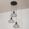 Luster na sajli SOLANO 3xE27/15W/230V crna/zlatna