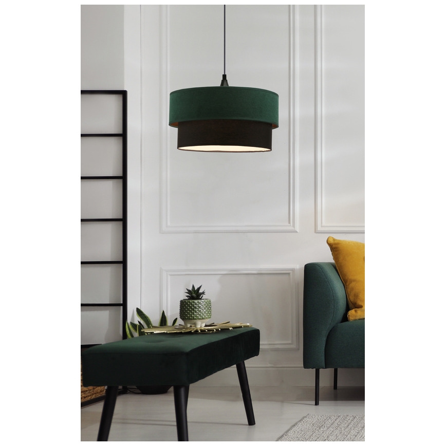Luster na sajli SOLANTO 1xE27/60W/230V zelena/crna