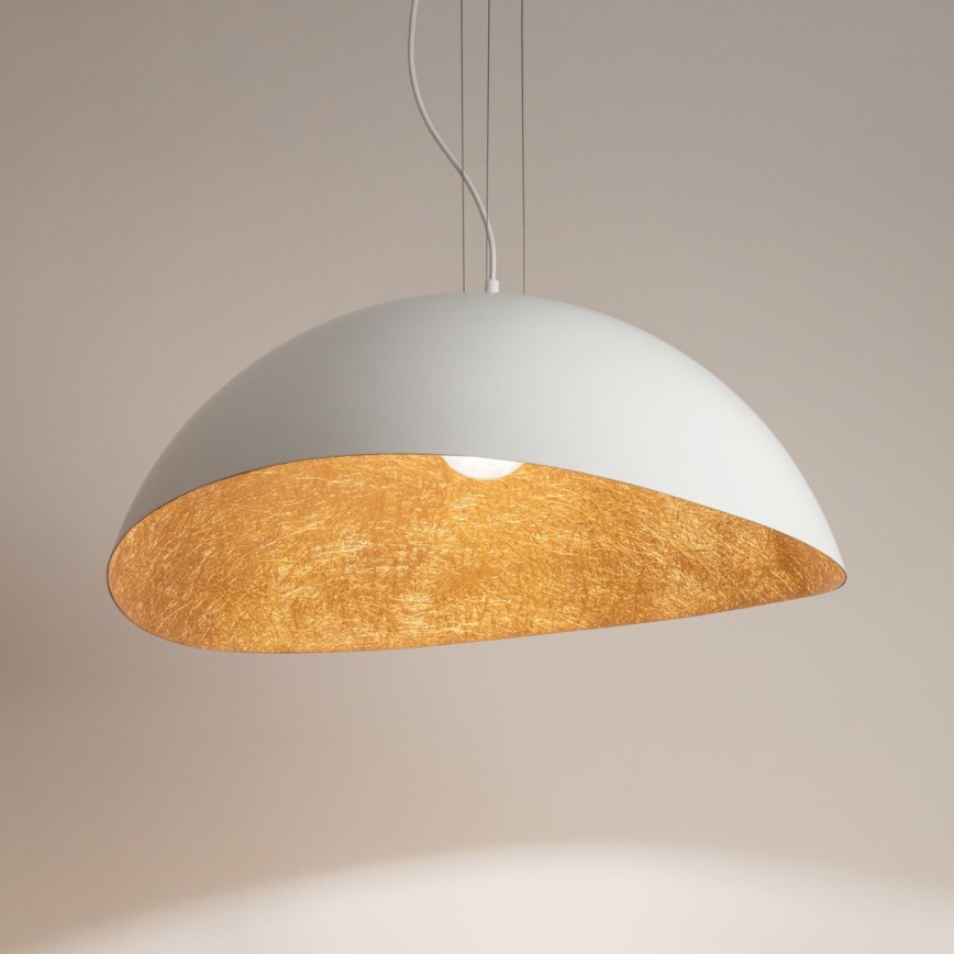 Luster na sajli SOLARIS 1xE27/60W/230V pr. 48 cm bijela/bakrena