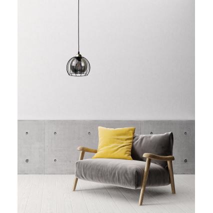 Luster na sajli SOLO BLACK 1xE27/60W230V crna/zlatna