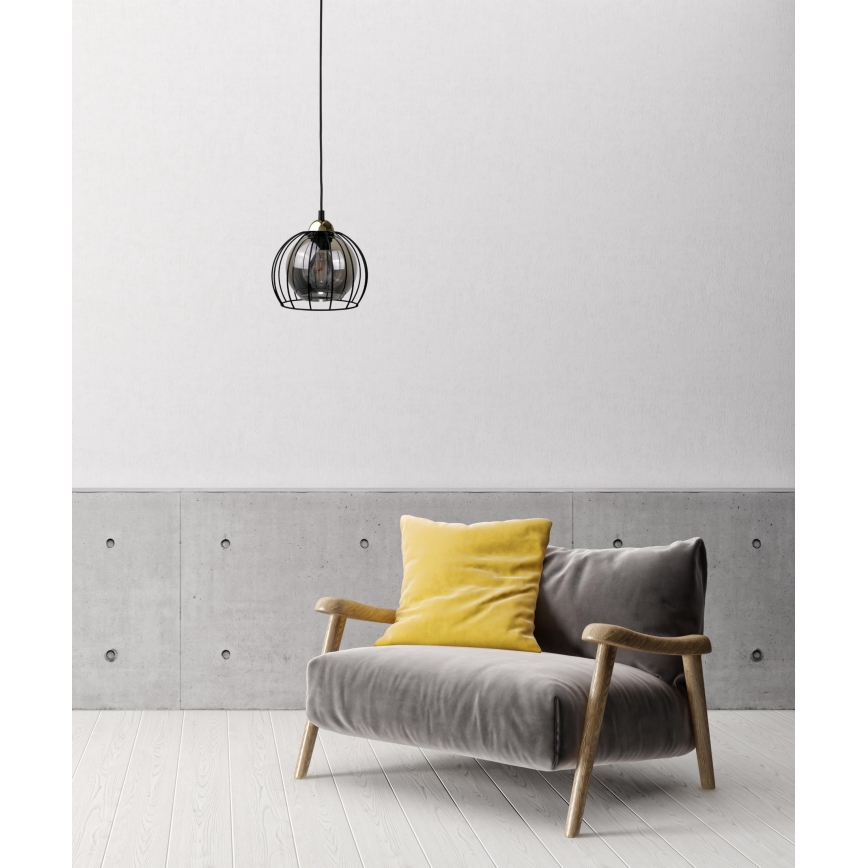 Luster na sajli SOLO BLACK 1xE27/60W230V crna/zlatna