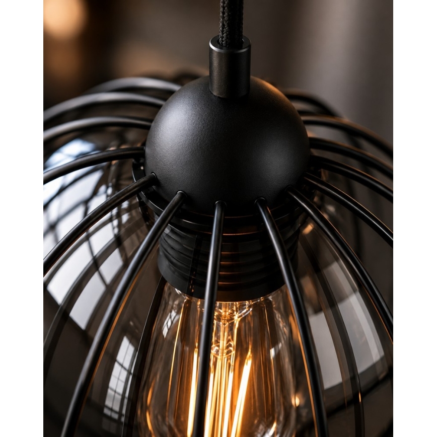 Luster na sajli SOLO BLACK 3xE27/60W/230V
