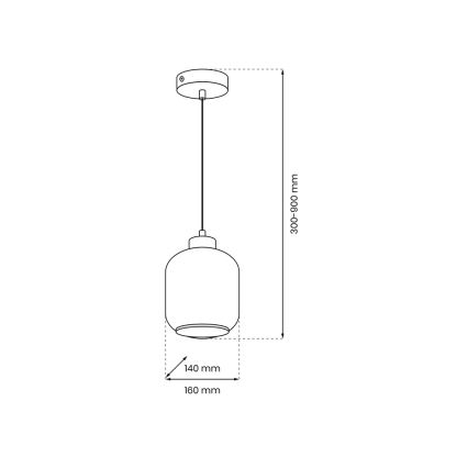 Luster na sajli SOMBRA 1xE27/60W/230V prozirna