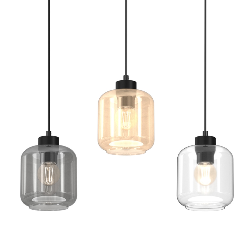 Luster na sajli SOMBRA 3xE27/60W/230V siva/bež/prozirna