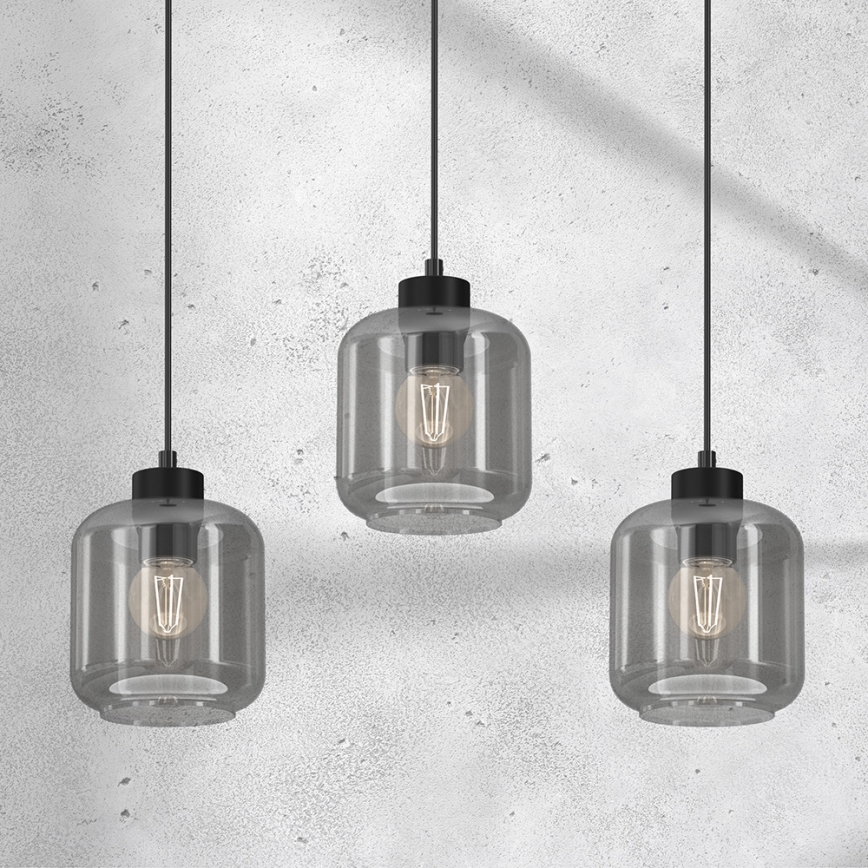 Luster na sajli SOMBRA 3xE27/60W/230V siva