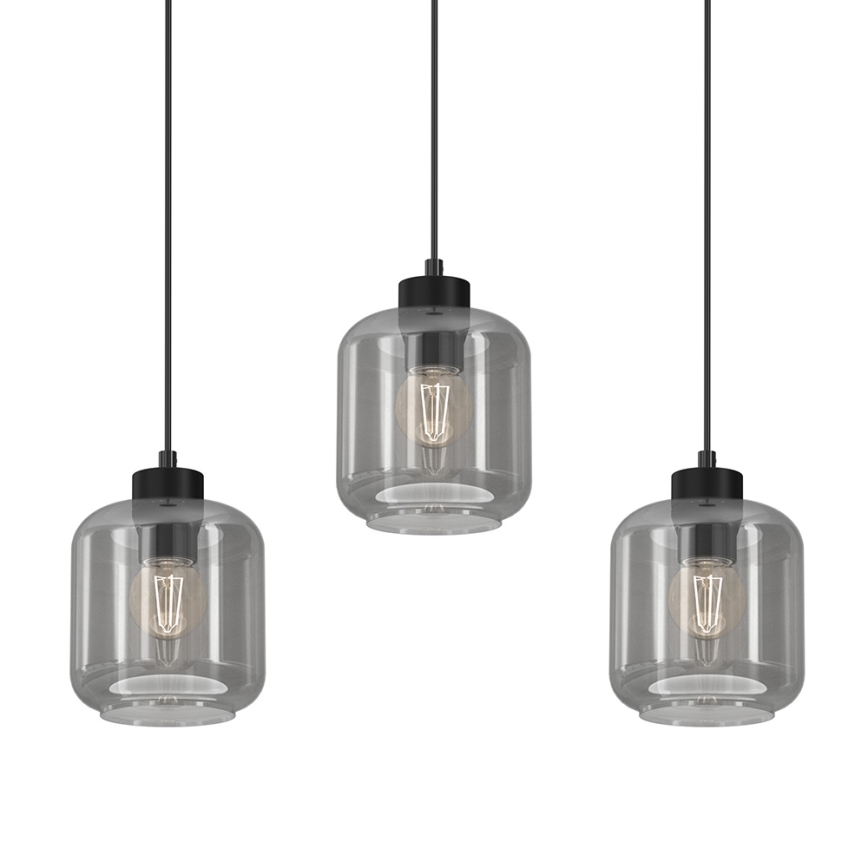 Luster na sajli SOMBRA 3xE27/60W/230V siva