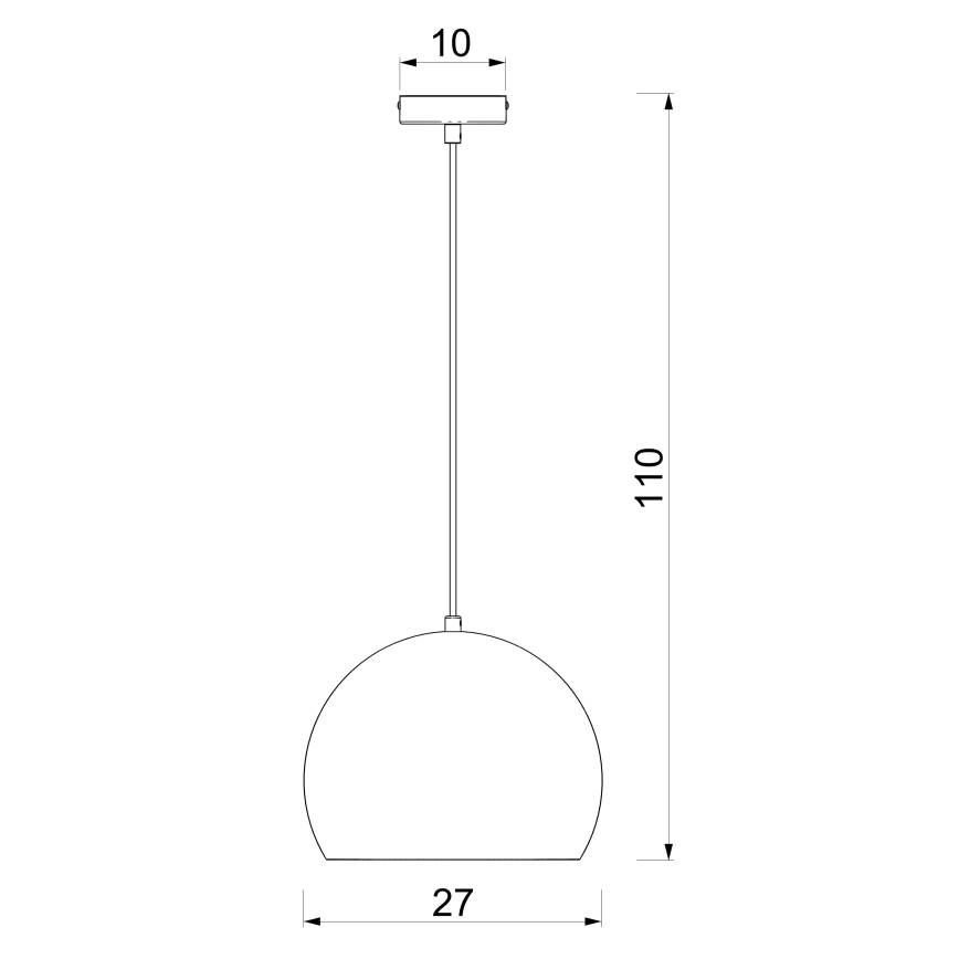 Luster na sajli SOOL 1xE27/15W/230V Ø 27 cm crni
