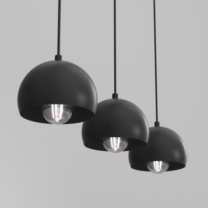 Luster na sajli SOOL 3xE27/15W/230V crni