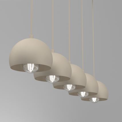 Luster na sajli SOOL 5xE27/15W/230V bež