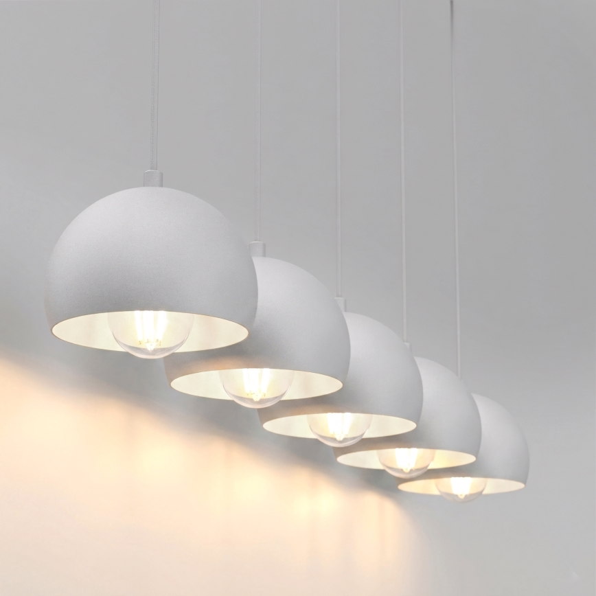 Luster na sajli SOOL 5xE27/15W/230V bijela