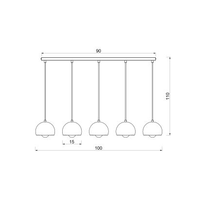 Luster na sajli SOOL 5xE27/15W/230V bijela