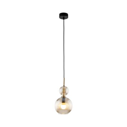 Luster na sajli SOPHIA 1xE14/10W/230V crna/dimljena bež