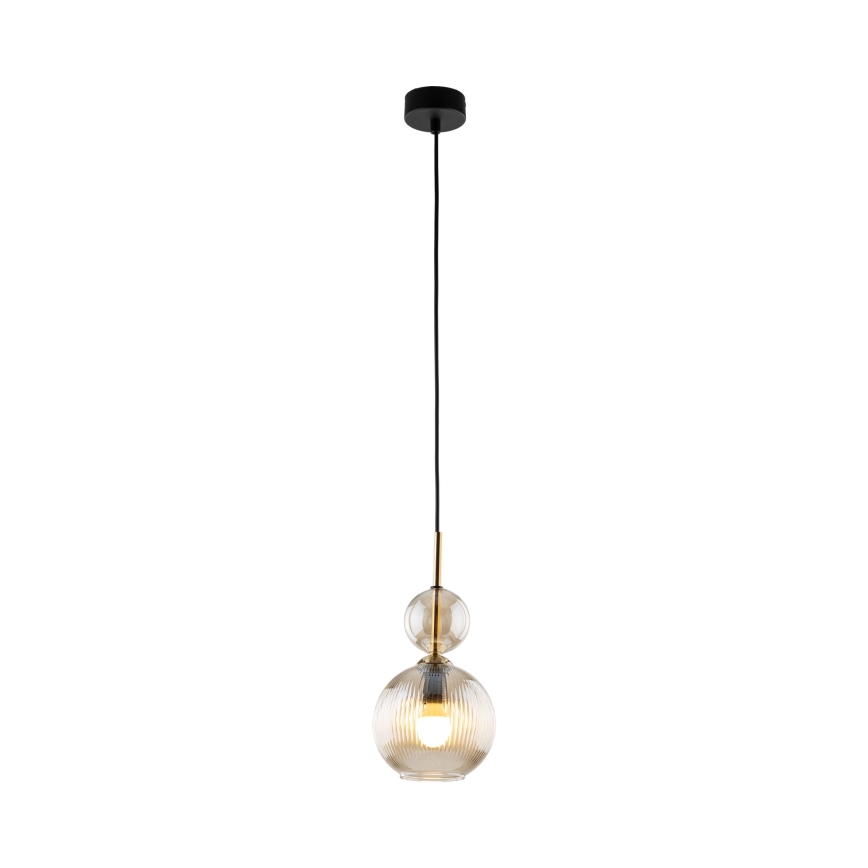 Luster na sajli SOPHIA 1xE14/10W/230V crna/dimljena bež