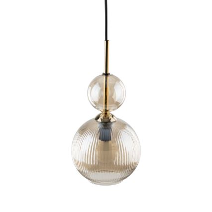 Luster na sajli SOPHIA 1xE14/10W/230V crna/dimljena bež