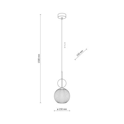 Luster na sajli SOPHIA 1xE14/10W/230V crna/dimljena bež