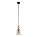 Luster na sajli SOPHIA 1xE14/10W/230V crna/dimno-bež
