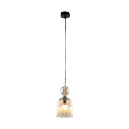 Luster na sajli SOPHIA 1xE14/10W/230V crna/dimno-bež