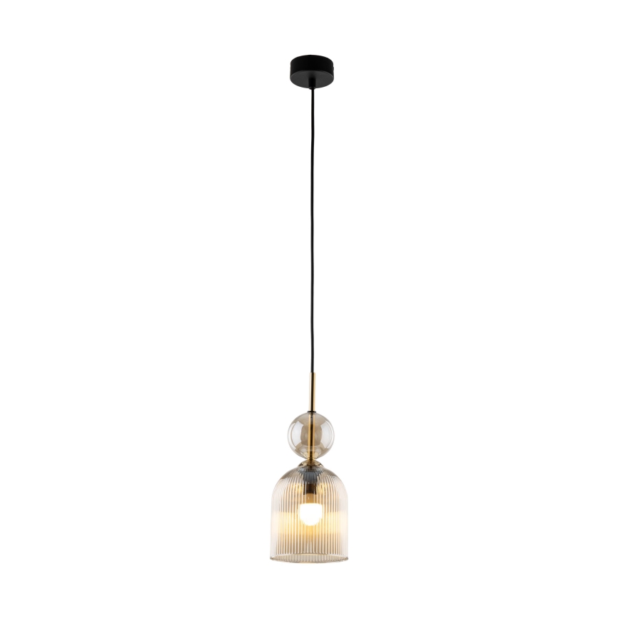 Luster na sajli SOPHIA 1xE14/10W/230V crna/dimno-bež
