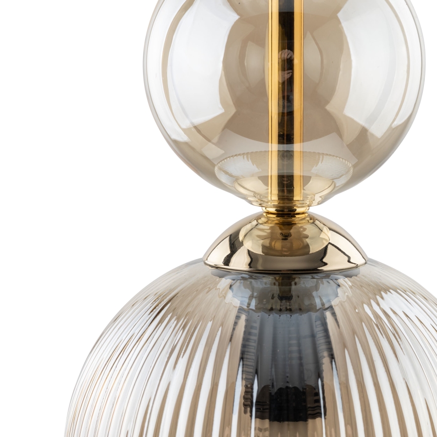 Luster na sajli SOPHIA 1xE14/10W/230V crna/dimno-bež