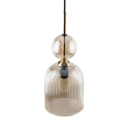 Luster na sajli SOPHIA 1xE14/10W/230V crna/dimno-bež