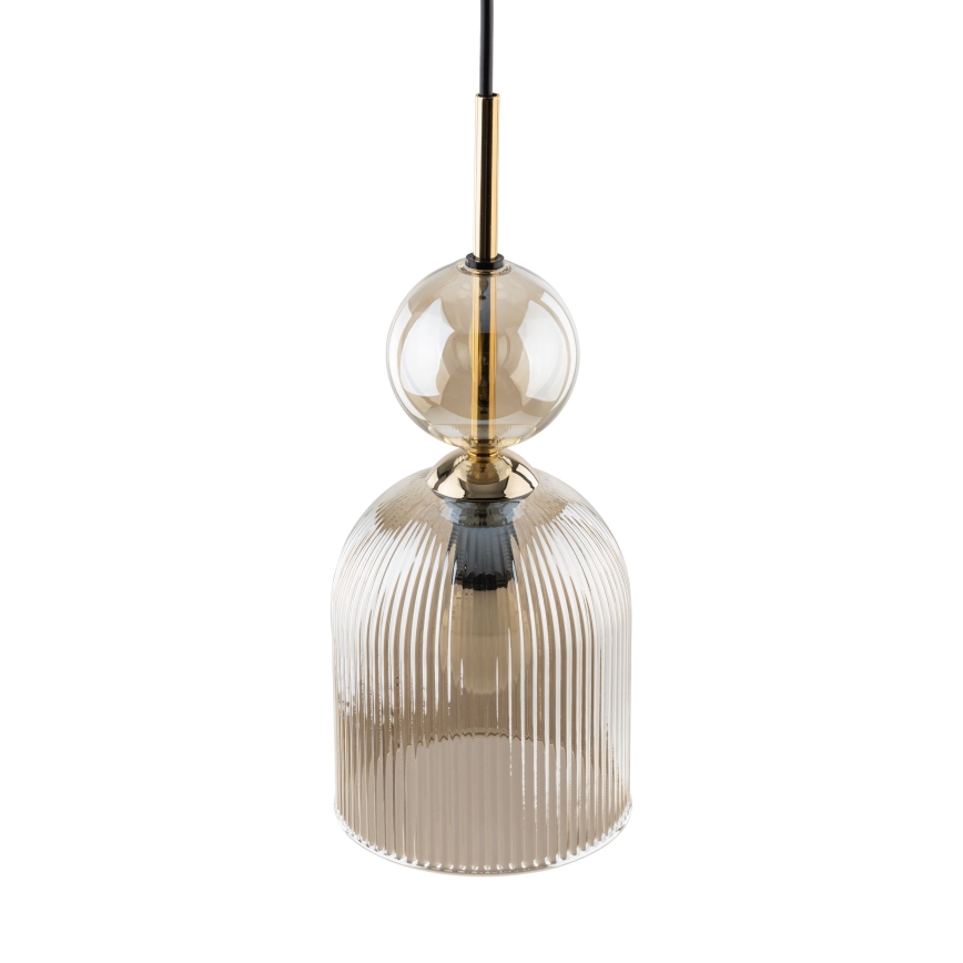 Luster na sajli SOPHIA 1xE14/10W/230V crna/dimno-bež
