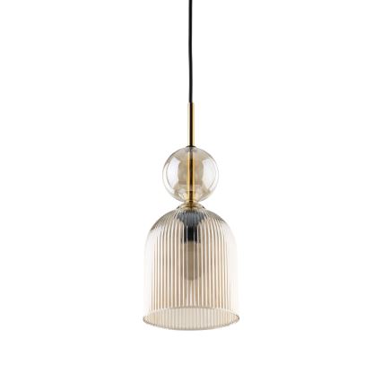 Luster na sajli SOPHIA 1xE14/10W/230V crna/dimno-bež