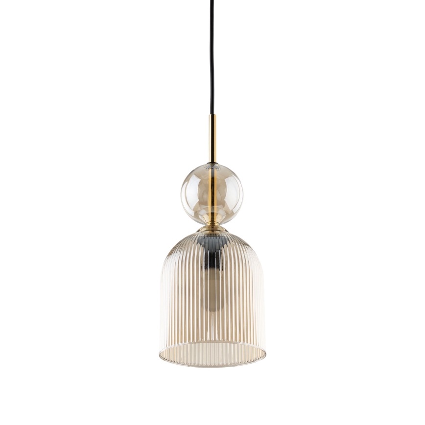 Luster na sajli SOPHIA 1xE14/10W/230V crna/dimno-bež