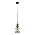 Luster na sajli SOPHIA 1xE14/10W/230V crna/zelena/dimno-bež