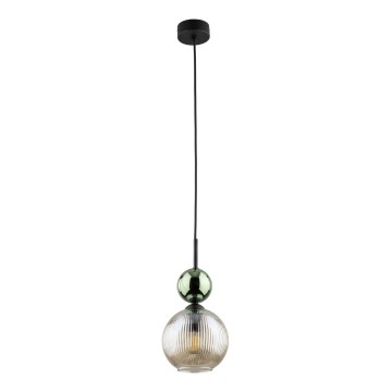 Luster na sajli SOPHIA 1xE14/10W/230V crna/zelena/dimno-bež