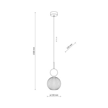 Luster na sajli SOPHIA 1xE14/10W/230V crna/zelena/dimno-bež