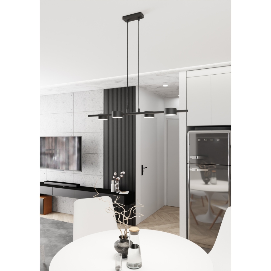 Luster na sajli SORA 4xGX53/12W/230V crna