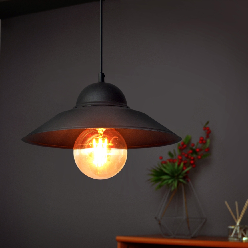Luster na sajli SORAPIS 1xE27/15W/230V crna