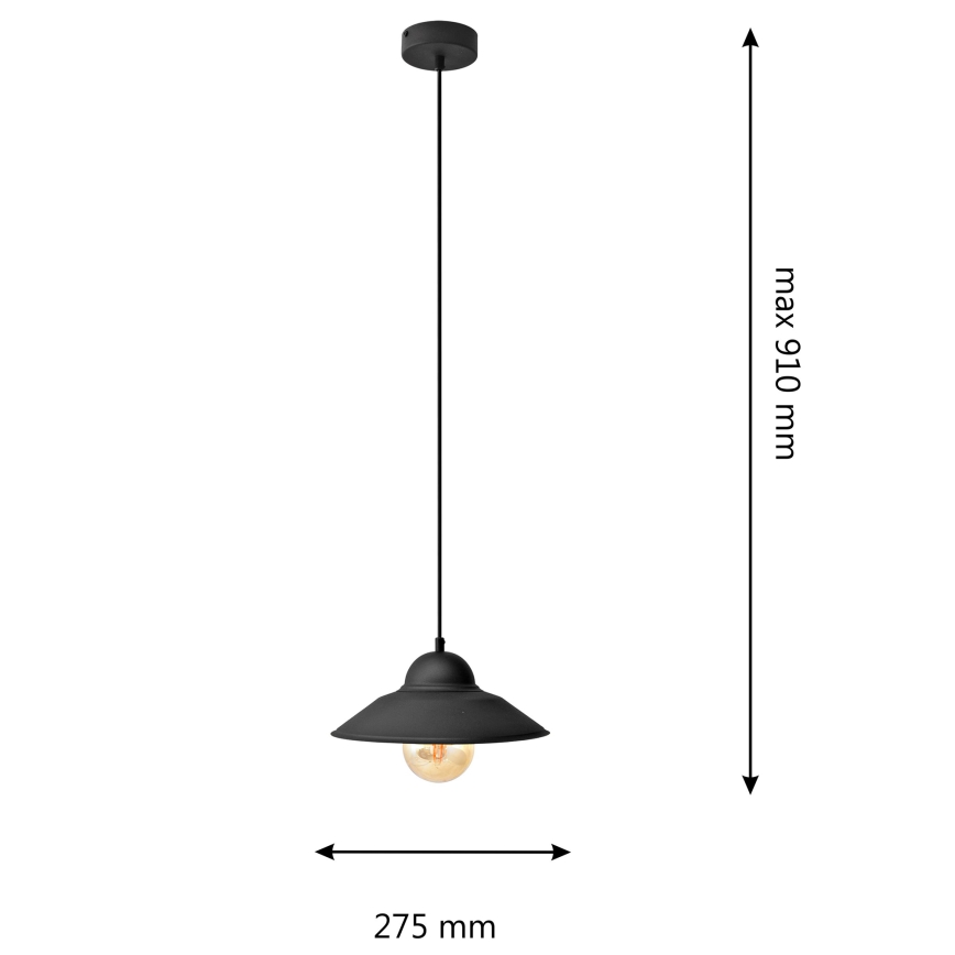 Luster na sajli SORAPIS 1xE27/15W/230V crna