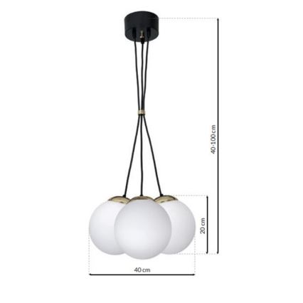 Luster na sajli SPARTA 3xE14/40W/230V
