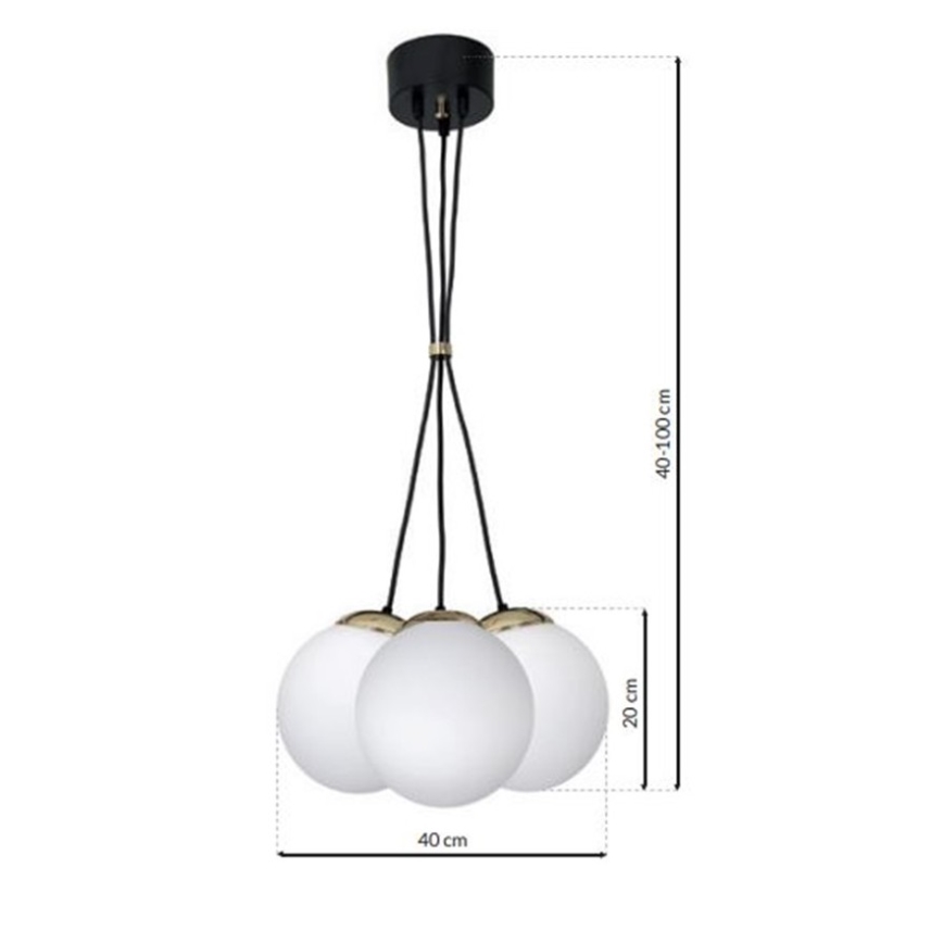 Luster na sajli SPARTA 3xE14/40W/230V