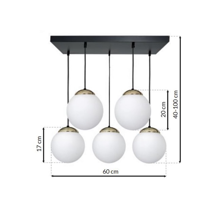 Luster na sajli SPARTA 5xE14/40W/230V
