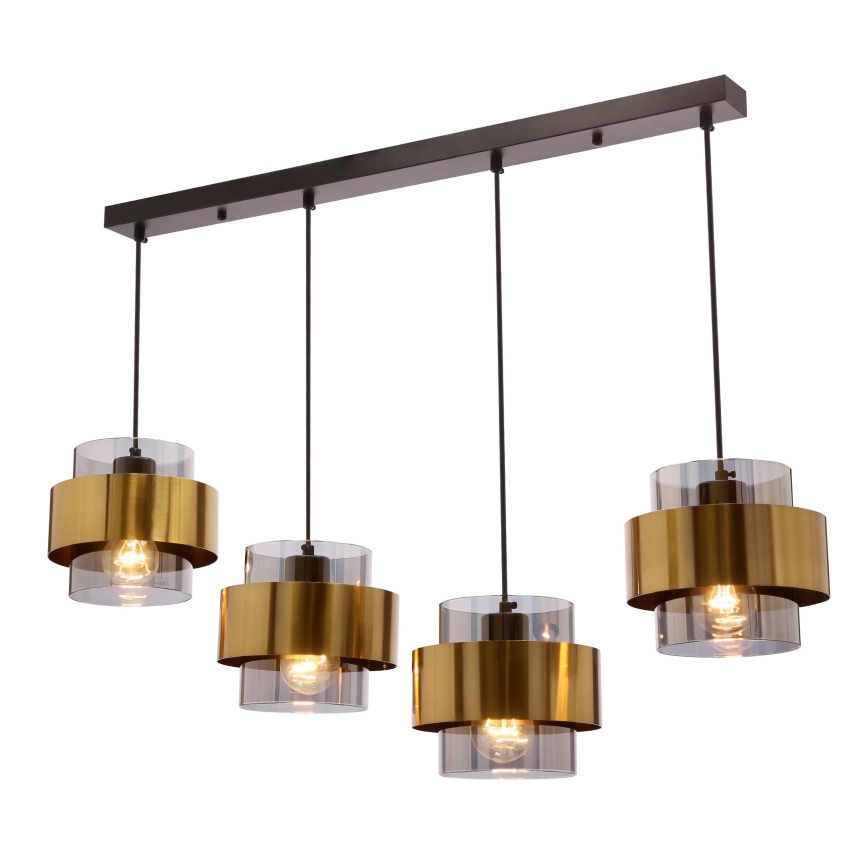 Luster na sajli SPIEGA 4xE27/60W/230V zlatna/crna