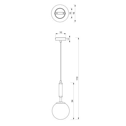 Luster na sajli SPIRA 1xE14/15W/230V crna