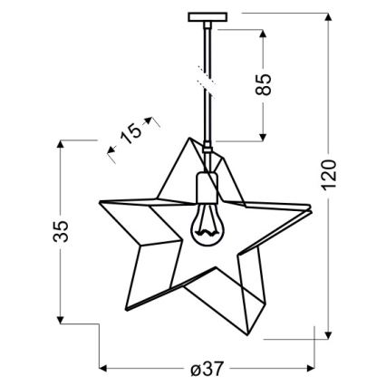 Luster na sajli STAR 1xE27/60W/230V